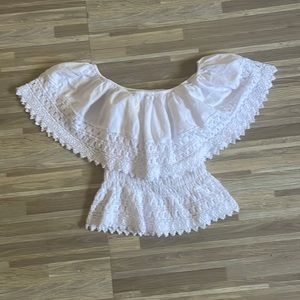 Nikki by Mile cotton embroidered off the shoulder top. Size M